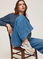 נשים 4N8XB574 Pepe Jeans כסף פנינה נעלי ספורט משולבות עם הדפס מזל