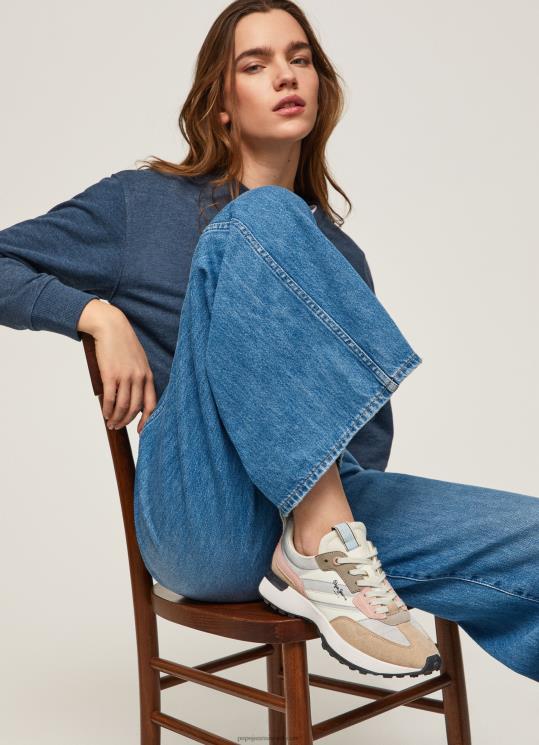 d7a0d7a9d799d79d_4n8xb574_pepe_jeans_d79bd7a1d7a3_d7a4d7a0d799d7a0d794_d7a0d7a2d79cd799_d7a1d7a4d795d7a8d798_d79ed7a9d795d79cd79.jpg נשים 4N8XB574 Pepe Jeans כסף פנינה נעלי ספורט משולבות עם הדפס מזל – תמונה 1