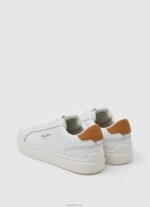 ⁦נשים 4N8XB585 Pepe Jeans לבן נעלי ספורט בסיסיות מעור של Adams⁩ – תמונה ⁦4⁩