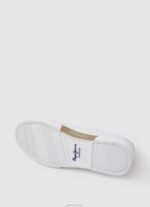 ⁦נשים 4N8XB593 Pepe Jeans לבן נעלי ספורט בסיסיות מדגל קנטון⁩ – תמונה ⁦5⁩