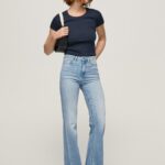 נשים 4N8XB59 Pepe Jeans דֵנִים ג'ינס מתרחב בגזרה גבוהה וילה