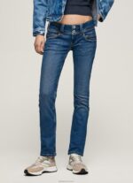 ⁦נשים 4N8XB5 Pepe Jeans דֵנִים ג'ינס עם מותניים נמוכים בהתאמה ישרה ונוס⁩ – תמונה ⁦2⁩