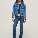 נשים 4N8XB5 Pepe Jeans דֵנִים ג'ינס עם מותניים נמוכים בהתאמה ישרה ונוס