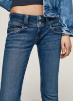 ⁦נשים 4N8XB5 Pepe Jeans דֵנִים ג'ינס עם מותניים נמוכים בהתאמה ישרה ונוס⁩ – תמונה ⁦3⁩