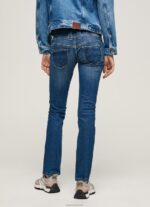 ⁦נשים 4N8XB5 Pepe Jeans דֵנִים ג'ינס עם מותניים נמוכים בהתאמה ישרה ונוס⁩ – תמונה ⁦4⁩