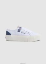 נשים 4N8XB608 Pepe Jeans לבן נעלי ספורט פלטפורמת אוטיס סאן