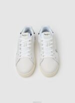 ⁦נשים 4N8XB612 Pepe Jeans לבן נעלי ספורט משולבות רשת מילטון⁩ – תמונה ⁦2⁩