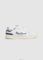 נשים 4N8XB612 Pepe Jeans לבן נעלי ספורט משולבות רשת מילטון