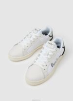 ⁦נשים 4N8XB612 Pepe Jeans לבן נעלי ספורט משולבות רשת מילטון⁩ – תמונה ⁦3⁩
