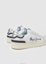 ⁦נשים 4N8XB612 Pepe Jeans לבן נעלי ספורט משולבות רשת מילטון⁩ – תמונה ⁦5⁩