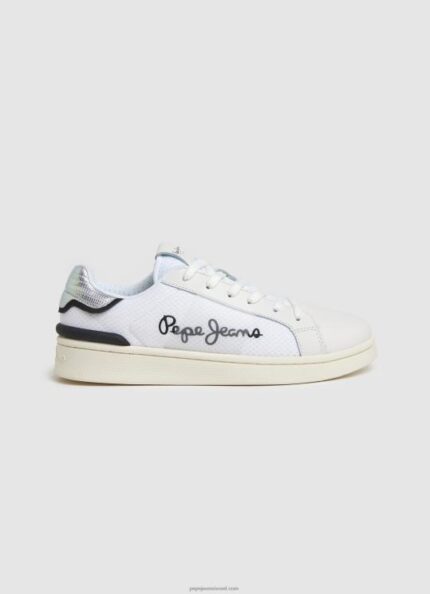 נשים 4N8XB612 Pepe Jeans לבן נעלי ספורט משולבות רשת מילטון