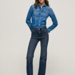 נשים 4N8XB61 Pepe Jeans דֵנִים ג'ינס מתרחב בגזרה גבוהה וילה