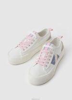 ⁦נשים 4N8XB620 Pepe Jeans לבן נעלי ספורט מגופרות בדגל אלן⁩ – תמונה ⁦3⁩