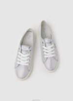 ⁦נשים 4N8XB626 Pepe Jeans כסף נעלי ספורט בסיסיות למסיבה של בריידי⁩ – תמונה ⁦2⁩