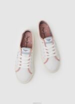 ⁦נשים 4N8XB632 Pepe Jeans לבן נעלי ספורט מבד בריידי בנדן⁩ – תמונה ⁦2⁩