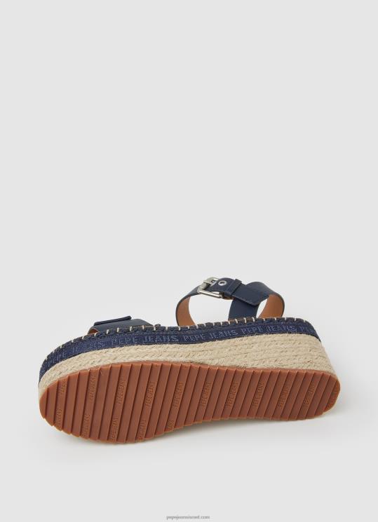 ⁦נשים 4N8XB650 Pepe Jeans חיל הים סנדלי טריז של מותג witney⁩ – תמונה ⁦5⁩