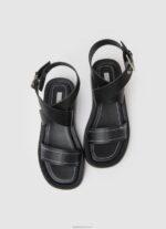 ⁦נשים 4N8XB652 Pepe Jeans שָׁחוֹר סנדלי טריז לוגי קיץ⁩ – תמונה ⁦2⁩