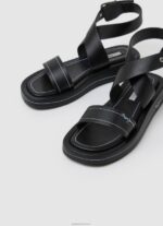 ⁦נשים 4N8XB652 Pepe Jeans שָׁחוֹר סנדלי טריז לוגי קיץ⁩ – תמונה ⁦3⁩