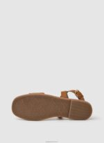⁦נשים 4N8XB660 Pepe Jeans לְהִשְׁתַזֵף סנדלי עור שטוחים של irma log⁩ – תמונה ⁦5⁩