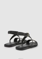 ⁦נשים 4N8XB661 Pepe Jeans שָׁחוֹר סנדלי עור שטוחים של irma log⁩ – תמונה ⁦4⁩