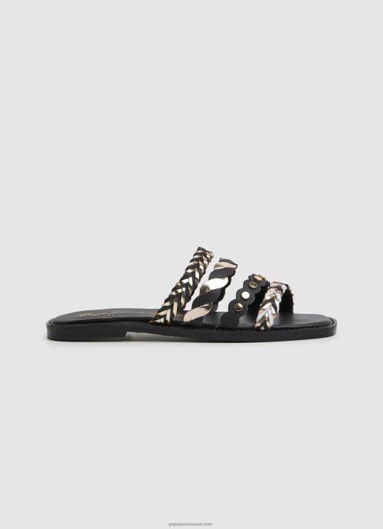 d7a0d7a9d799d79d_4n8xb663_pepe_jeans_d7a9d6b8d781d797d795d6b9d7a8_d7a1d7a0d793d79cd799_d7a2d795d7a8_irma_multistraps.jpg נשים 4N8XB663 Pepe Jeans שָׁחוֹר סנדלי עור irma multistraps – תמונה 1