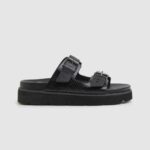 נשים 4N8XB670 Pepe Jeans שָׁחוֹר סנדלי פולה פארק עם אבזם כפול