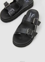 ⁦נשים 4N8XB670 Pepe Jeans שָׁחוֹר סנדלי פולה פארק עם אבזם כפול⁩ – תמונה ⁦3⁩