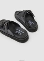 ⁦נשים 4N8XB670 Pepe Jeans שָׁחוֹר סנדלי פולה פארק עם אבזם כפול⁩ – תמונה ⁦4⁩