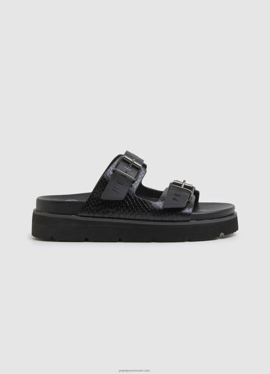 d7a0d7a9d799d79d_4n8xb670_pepe_jeans_d7a9d6b8d781d797d795d6b9d7a8_d7a1d7a0d793d79cd799_d7a4d795d79cd794_d7a4d790d7a8d7a7_d7a2d79.jpg נשים 4N8XB670 Pepe Jeans שָׁחוֹר סנדלי פולה פארק עם אבזם כפול – תמונה 1