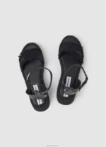 ⁦נשים 4N8XB671 Pepe Jeans שָׁחוֹר סנדלי טריז מבד קייט⁩ – תמונה ⁦2⁩