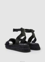 ⁦נשים 4N8XB671 Pepe Jeans שָׁחוֹר סנדלי טריז מבד קייט⁩ – תמונה ⁦4⁩