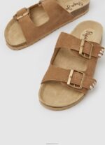 ⁦נשים 4N8XB673 Pepe Jeans טַבָּק סנדלי עור אתניק של oban⁩ – תמונה ⁦3⁩