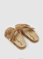 ⁦נשים 4N8XB673 Pepe Jeans טַבָּק סנדלי עור אתניק של oban⁩ – תמונה ⁦4⁩