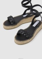 ⁦נשים 4N8XB676 Pepe Jeans שָׁחוֹר סנדלי טריז קלועים של קייט⁩ – תמונה ⁦3⁩