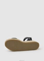 ⁦נשים 4N8XB676 Pepe Jeans שָׁחוֹר סנדלי טריז קלועים של קייט⁩ – תמונה ⁦5⁩