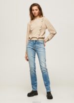נשים 4N8XB67 Pepe Jeans דֵנִים ג'ינס בגזרה בגזרה גבוהה