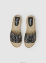 ⁦נשים 4N8XB683 Pepe Jeans שָׁחוֹר סנדלי siva ג'קארד יוטה⁩ – תמונה ⁦2⁩