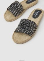 ⁦נשים 4N8XB683 Pepe Jeans שָׁחוֹר סנדלי siva ג'קארד יוטה⁩ – תמונה ⁦3⁩