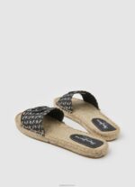 ⁦נשים 4N8XB683 Pepe Jeans שָׁחוֹר סנדלי siva ג'קארד יוטה⁩ – תמונה ⁦4⁩