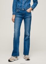 ⁦נשים 4N8XB68 Pepe Jeans דֵנִים ג'ינס בינוני בגזרה דק בגזרה אוברי⁩ – תמונה ⁦2⁩