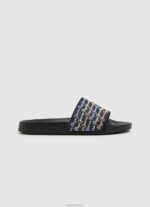 נשים 4N8XB692 Pepe Jeans שָׁחוֹר סט סליידר כפכפי חוף