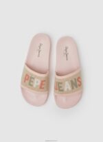 ⁦נשים 4N8XB693 Pepe Jeans ורוד בהיר כפכפי חוף סריג סליידר⁩ – תמונה ⁦2⁩