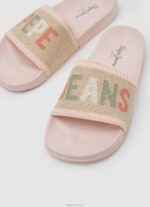 ⁦נשים 4N8XB693 Pepe Jeans ורוד בהיר כפכפי חוף סריג סליידר⁩ – תמונה ⁦3⁩