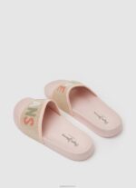 ⁦נשים 4N8XB693 Pepe Jeans ורוד בהיר כפכפי חוף סריג סליידר⁩ – תמונה ⁦4⁩