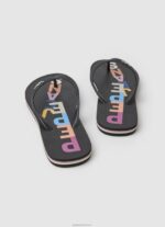 ⁦נשים 4N8XB697 Pepe Jeans שָׁחוֹר מגרפה אותיות כפכפי חוף⁩ – תמונה ⁦4⁩