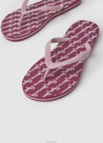 ⁦נשים 4N8XB698 Pepe Jeans אדום מאובק כפכפי חוף מגרפה⁩ – תמונה ⁦3⁩