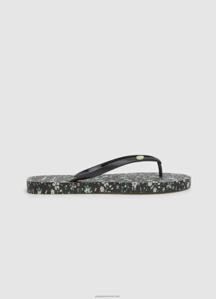 נשים 4N8XB701 Pepe Jeans שָׁחוֹר כפכפי חוף ים מגרפה