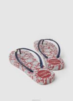 ⁦נשים 4N8XB702 Pepe Jeans אָדוֹם כפכפי חוף מגרפה פרחוניים⁩ – תמונה ⁦4⁩