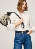 נשים 4N8XB719 Pepe Jeans שָׁחוֹר תיק דלי קש