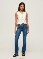 נשים 4N8XB71 Pepe Jeans דֵנִים מכנסי ג'ינס בינוניים בגזרה בגזרה דקיקה